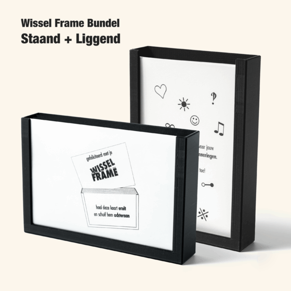 Een speciale kortingsbundel van Wissel Frames staand en liggend